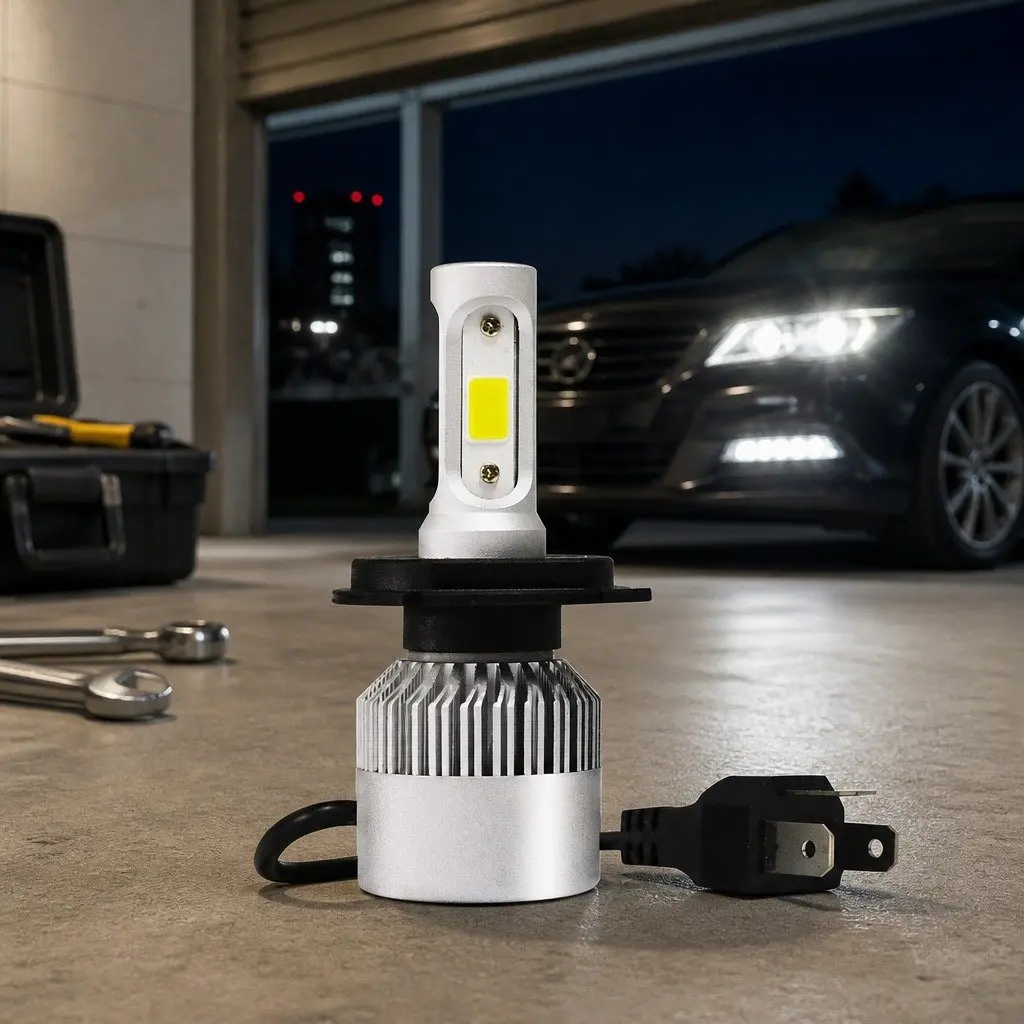 LED Headlight Bulbs H4 6500K White High Brightness Plug and Play Waterproof Shockproof