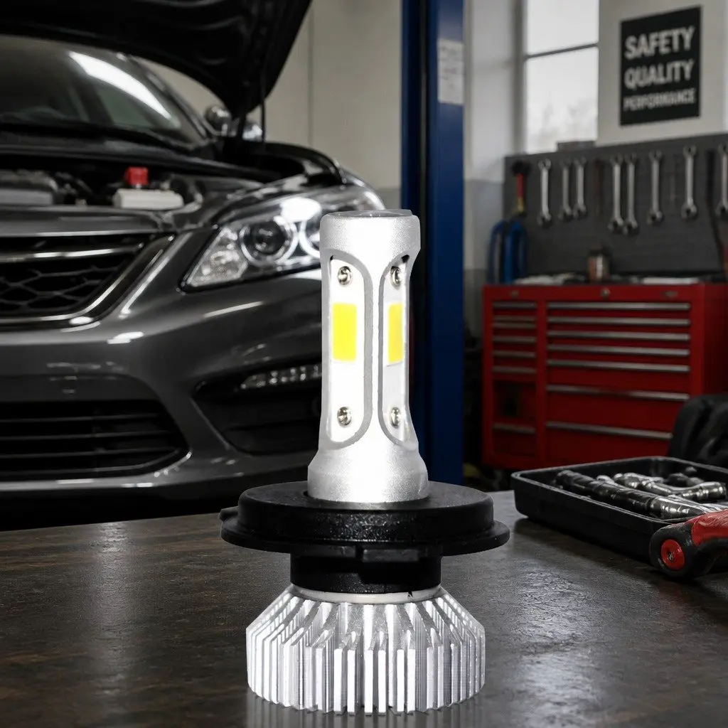 LED Headlight Bulbs H4 6500K White High Brightness Plug and Play Waterproof Shockproof