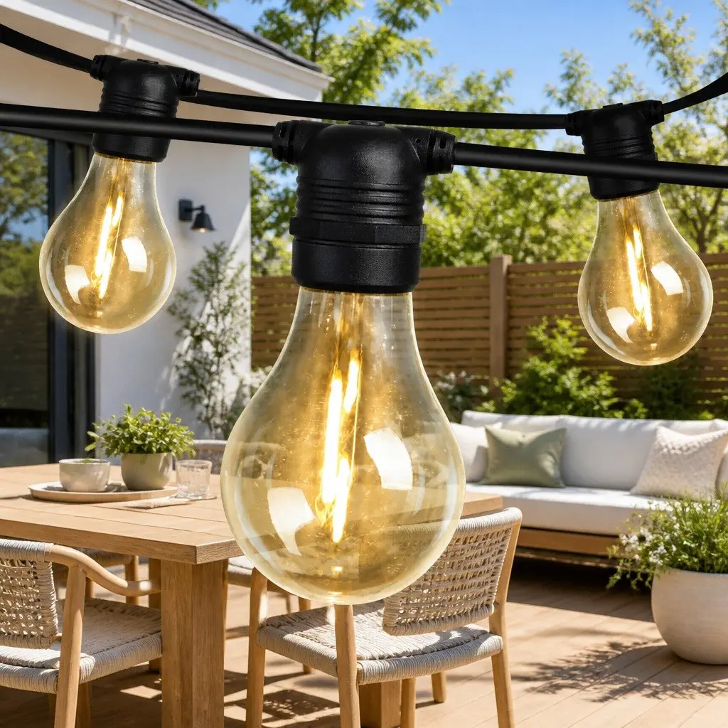 Festoon String Lights 23m Outdoor Wedding Garden Party Warm White LED