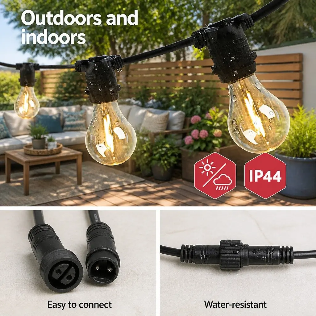 41m Festoon String Lights Outdoor Wedding Garden Party Warm White Decorations