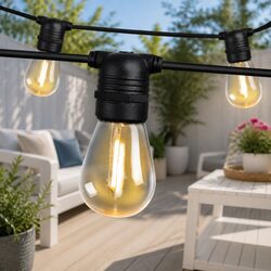 Warm White LED Festoon String Lights 14m Wedding Party Outdoor Garden