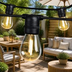 32m Warm White LED Festoon String Lights Outdoor Wedding Party Garden