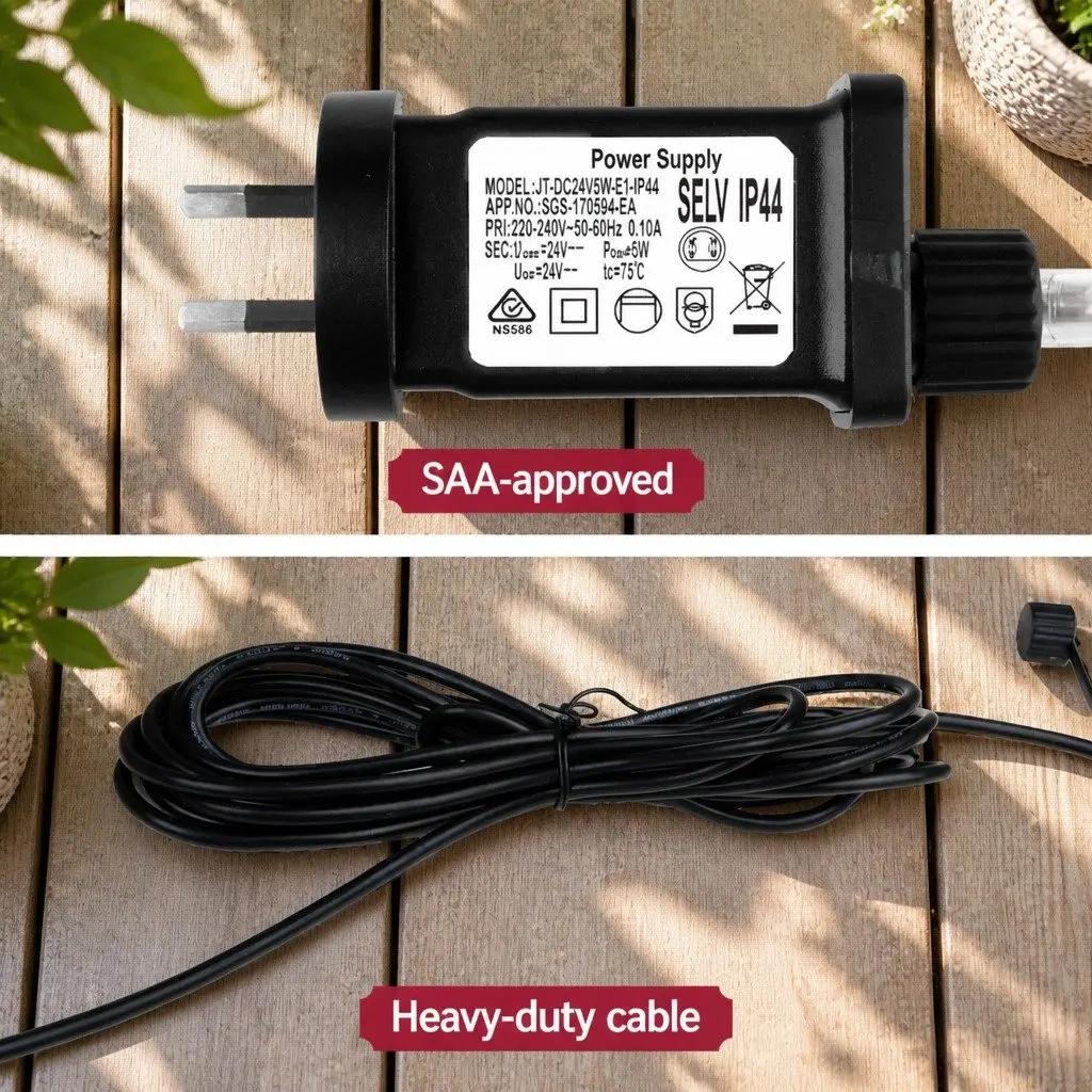 LED Festoon String Lights Warm White 77m Outdoor Garden Party IP44 Waterproof