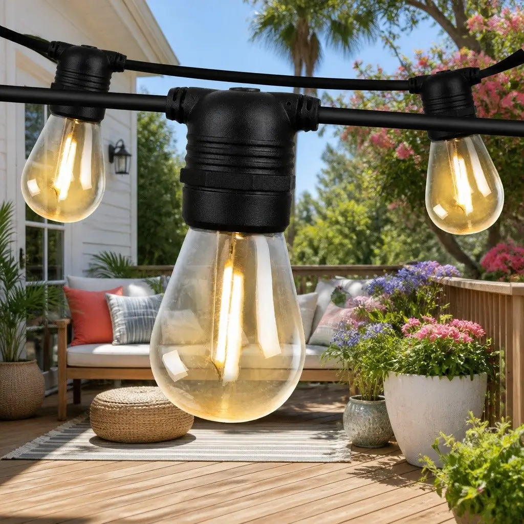 86m LED Festoon String Lights Warm White Outdoor Garden Wedding Party