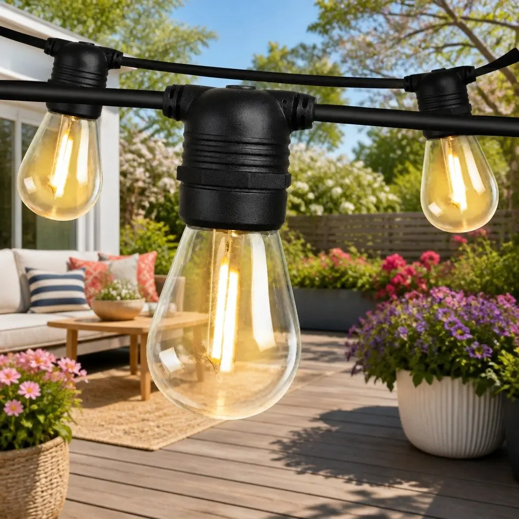 86m LED Festoon String Lights Warm White Outdoor Garden Wedding Party