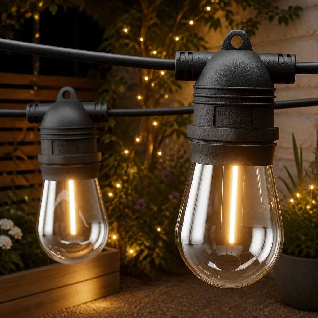Festoon String Lights Warm White 55m Easy Assembly Indoor Outdoor Use