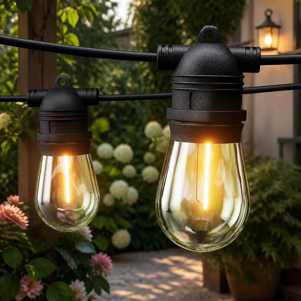 Festoon String Lights Warm White 55m Easy Assembly Indoor Outdoor Use