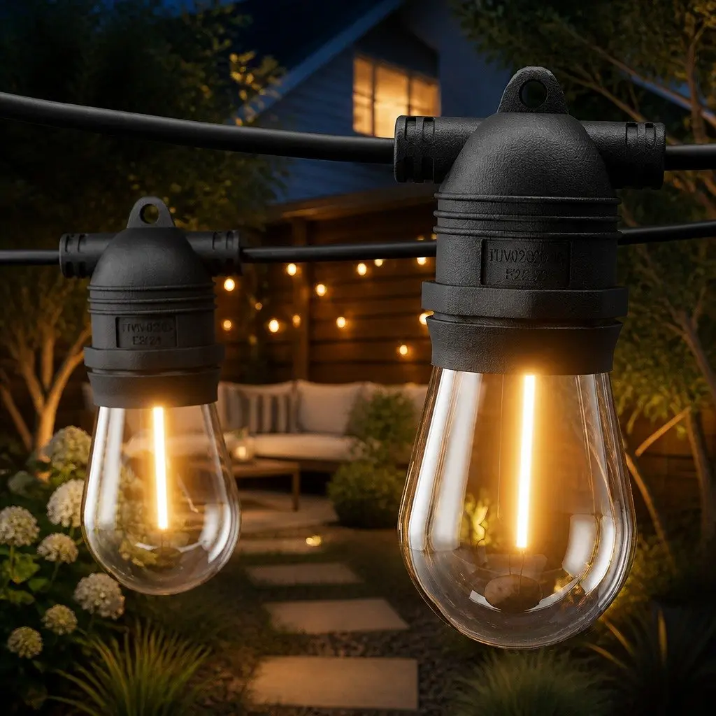 Festoon Lights 82m Warm White 90 Bulbs Outdoor Suitable for Christmas Garden Party Decor