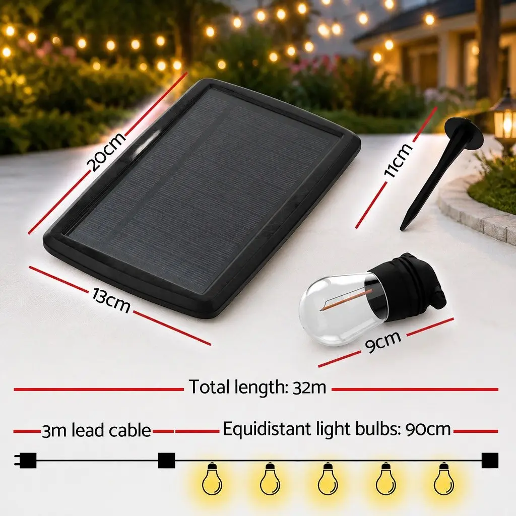 32m Solar Festoon Lights