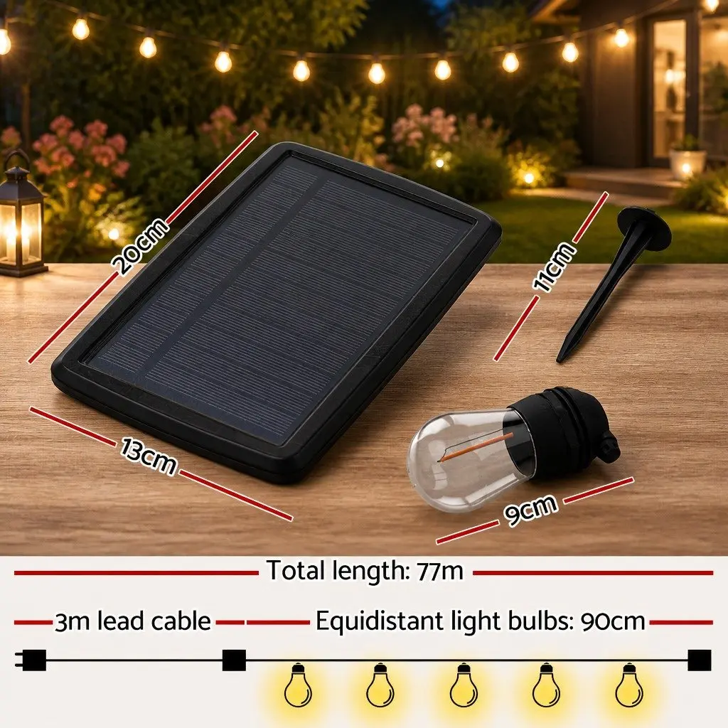 77m Solar LED String Lights with Four Modes