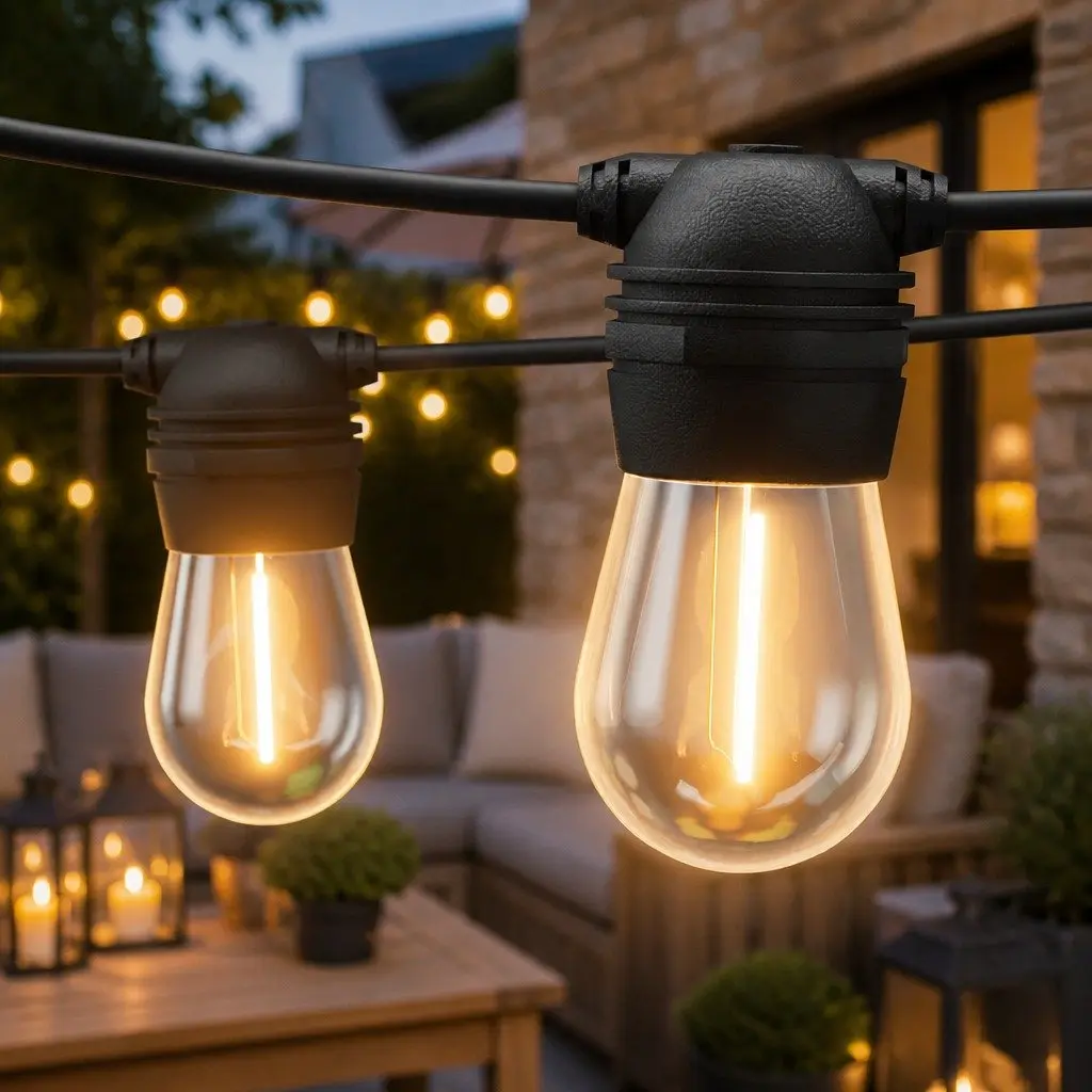 Solar Festoon String Lights 86m Outdoor LED Warm White Christmas Party