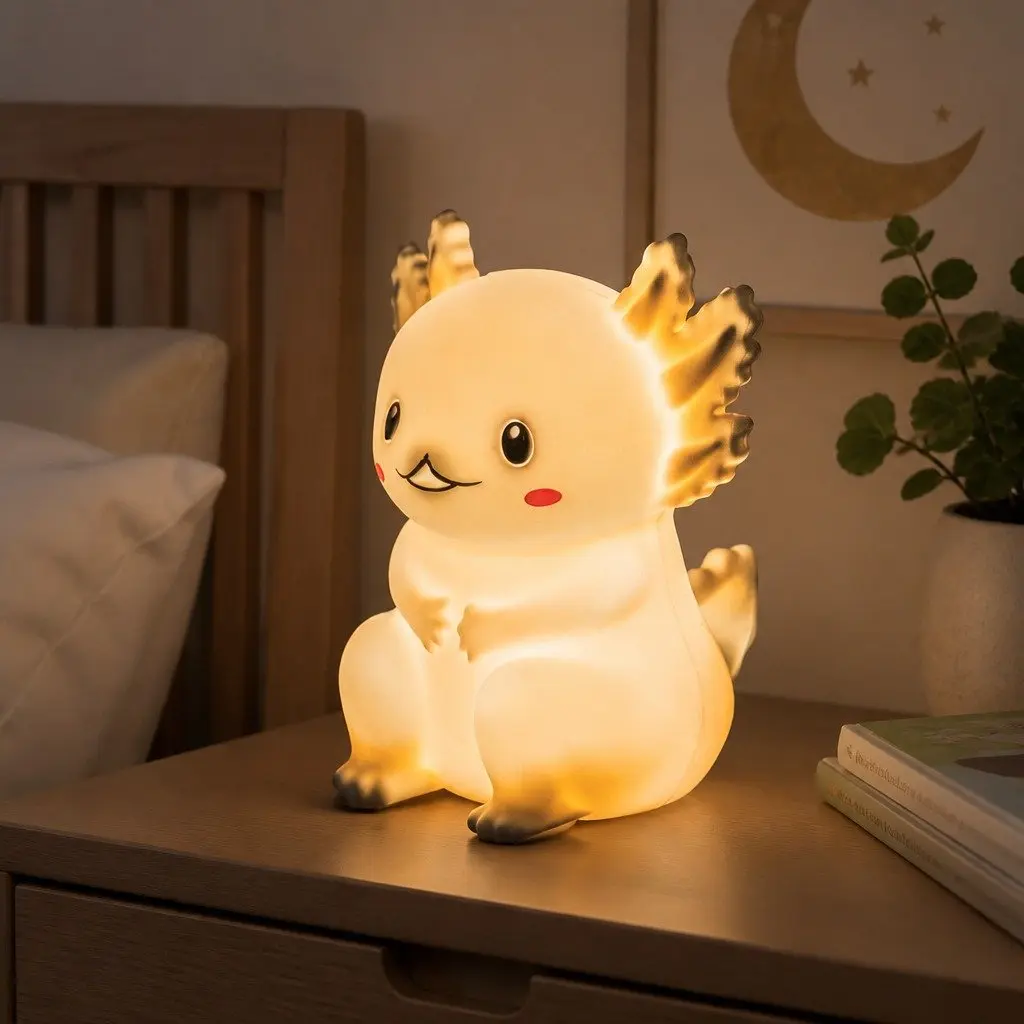 LED Light Axolotl Soft Touch Silicone Nightlight for Children Bedroom Nursery Decor
