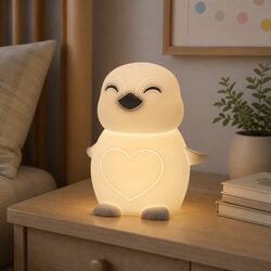 Penguin Soft Touch LED Light Kids Bedroom Nursery Nightlight Tap Activation
