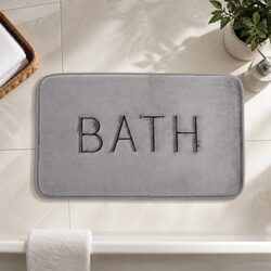 Bath Rug Mat Memory Foam Extra Thick Bathroom Shower Non-Slip Absorbent Grey