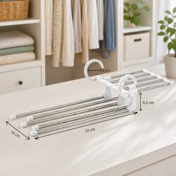 Pants Hangers 4 Pack - Space-Saving Adjustable Design