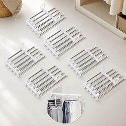 6-Pack Adjustable Non-Slip Pants Hangers for Your Closet