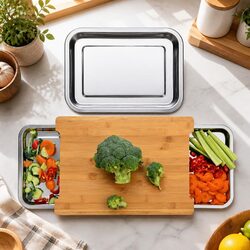 Bamboo Chopping Board with Trays - Simple and Effective