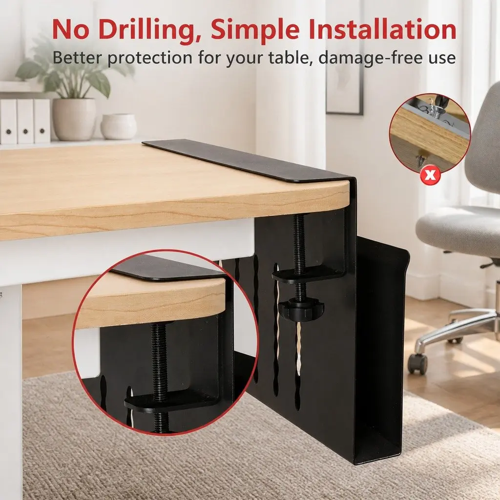Under Desk Laptop Holder for Simplified Organization