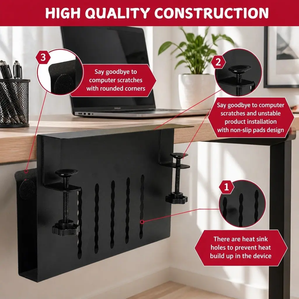 Under Desk Laptop Holder for Simplified Organization