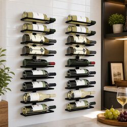 Metal Wall-Mounted Wine Rack Set – Space-Saving Design