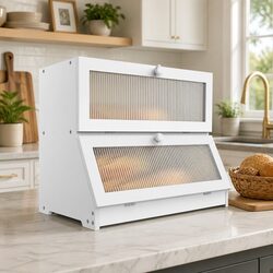 Double Layer Bamboo Bread Box: Compact and Reliable