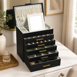 Compact 6-Layer Jewelry Storage Box for Accessories