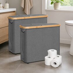 Compact Toilet Paper Storage Baskets Set, 2 Pack
