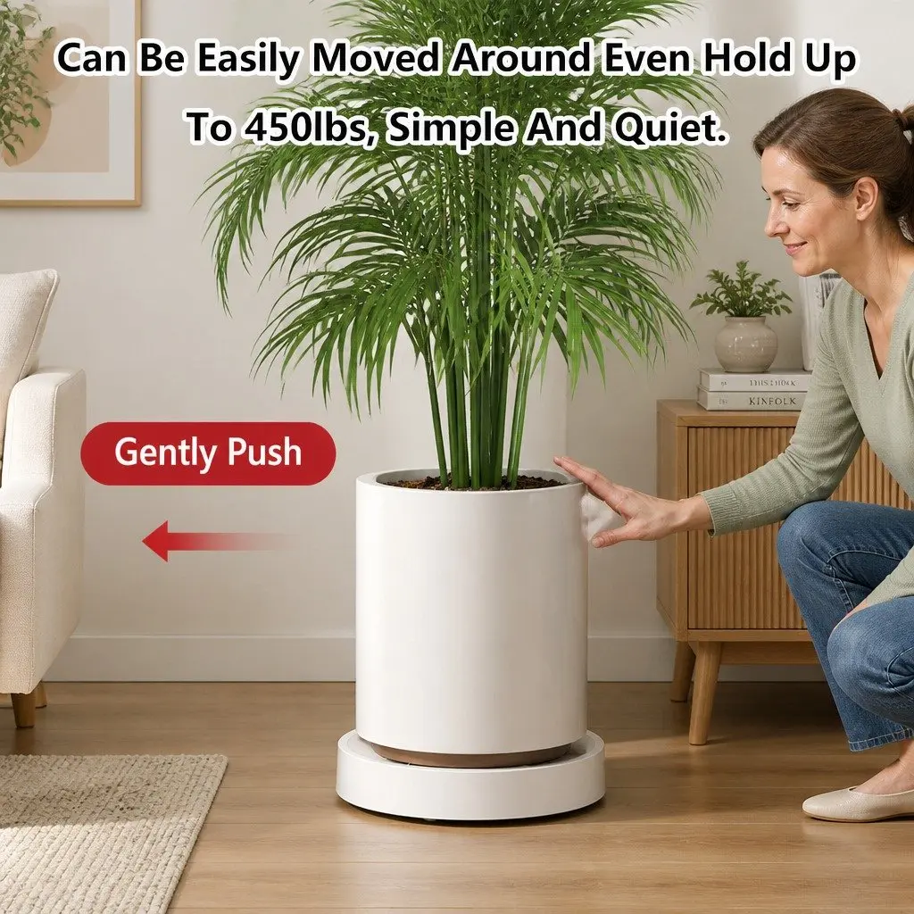 Rolling Plant Stand Black 26cm 360° Swivel Wheels for Indoor Pots