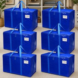 Large Storage Bags 6-Pack with Zippers Handles 95L Capacity Space Saving Travel