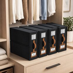 Compact Bed Sheet Organizer Boxes - Set of 4