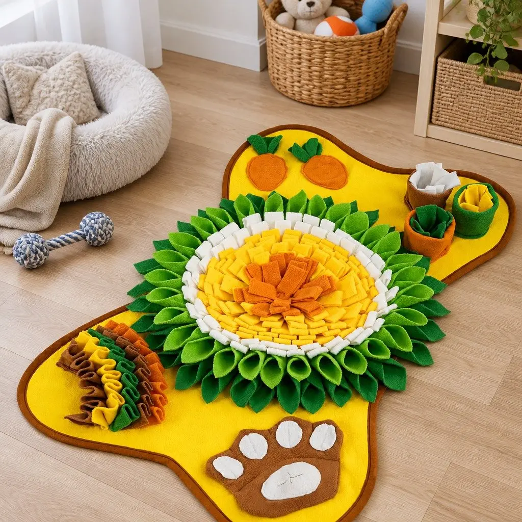 Snuffle Mat for Dogs Grey 50 x 75 cm Interactive Feeding Toy for Mental Enrichment