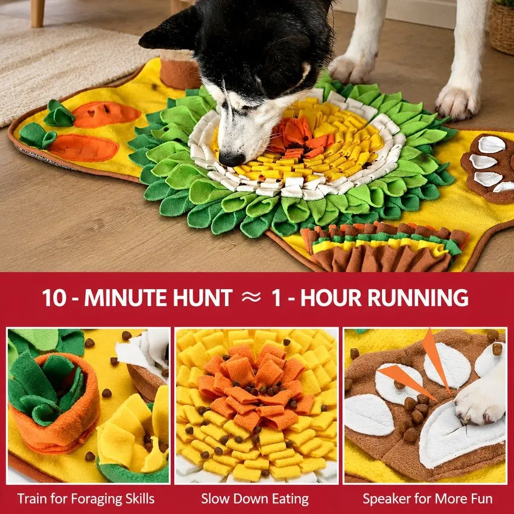Snuffle Mat for Dogs Grey 50 x 75 cm Interactive Feeding Toy for Mental Enrichment