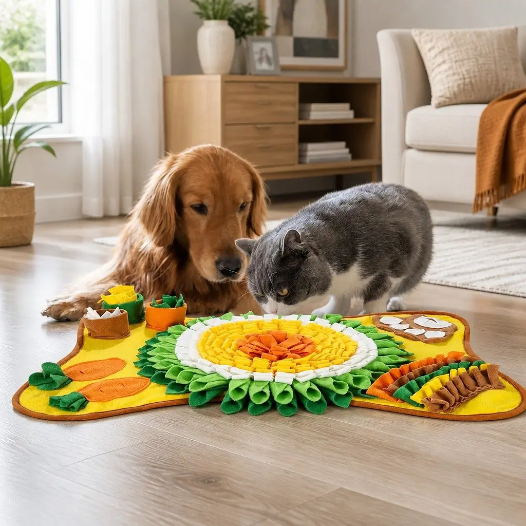 Snuffle Mat for Dogs Grey 50 x 75 cm Interactive Feeding Toy for Mental Enrichment