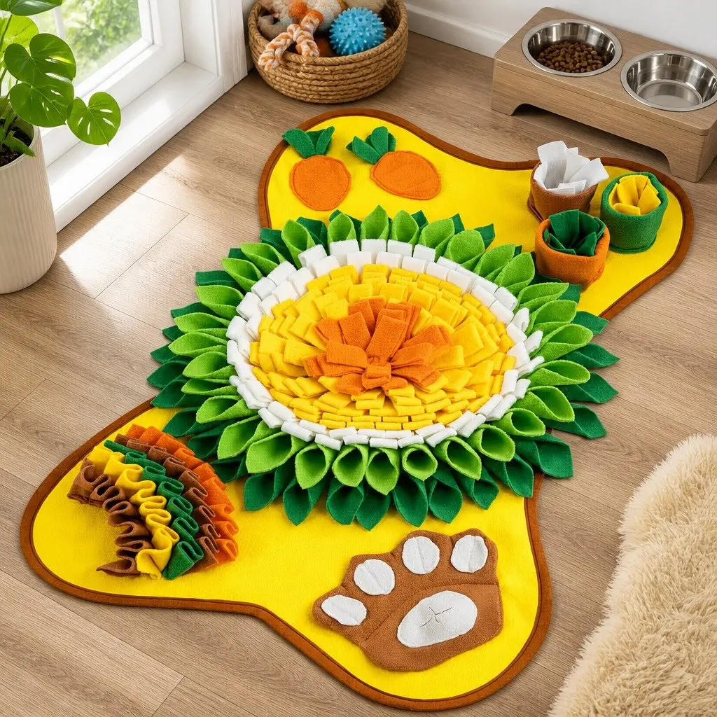 Snuffle Mat for Dogs Grey 50 x 75 cm Interactive Feeding Toy for Mental Enrichment