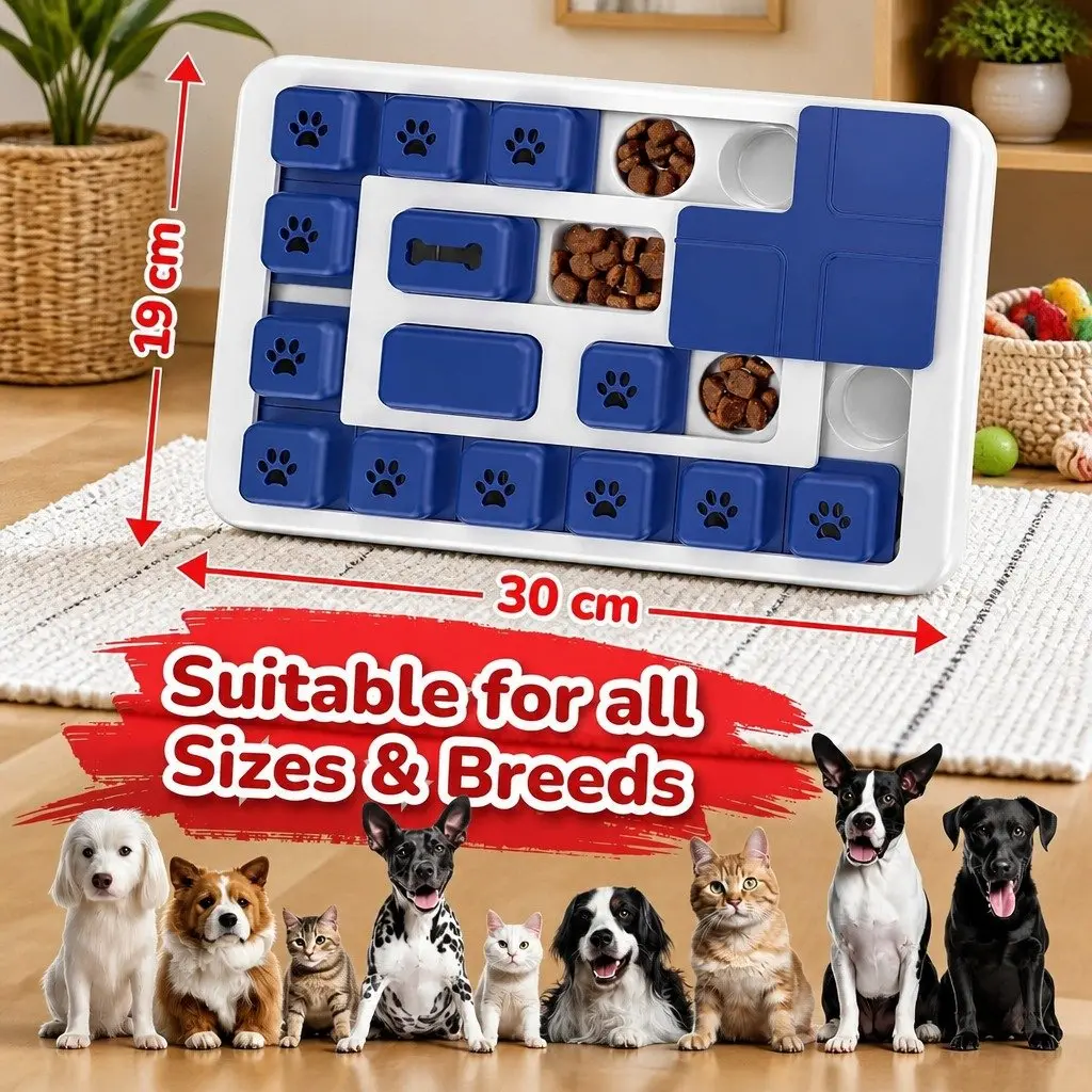 Interactive Dog Puzzle Toy Green 30 x 20 cm Slow Feeder Treat Dispenser