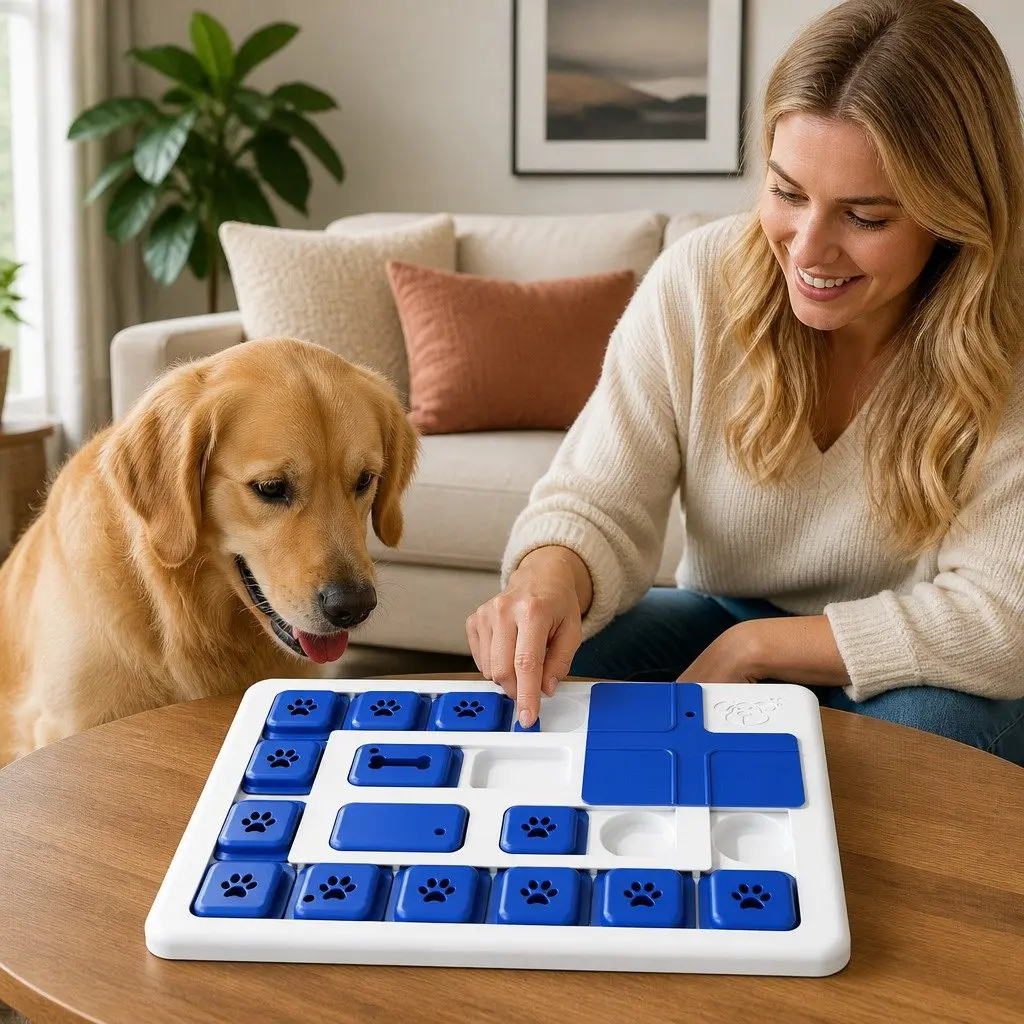 Interactive Dog Puzzle Toy Green 30 x 20 cm Slow Feeder Treat Dispenser