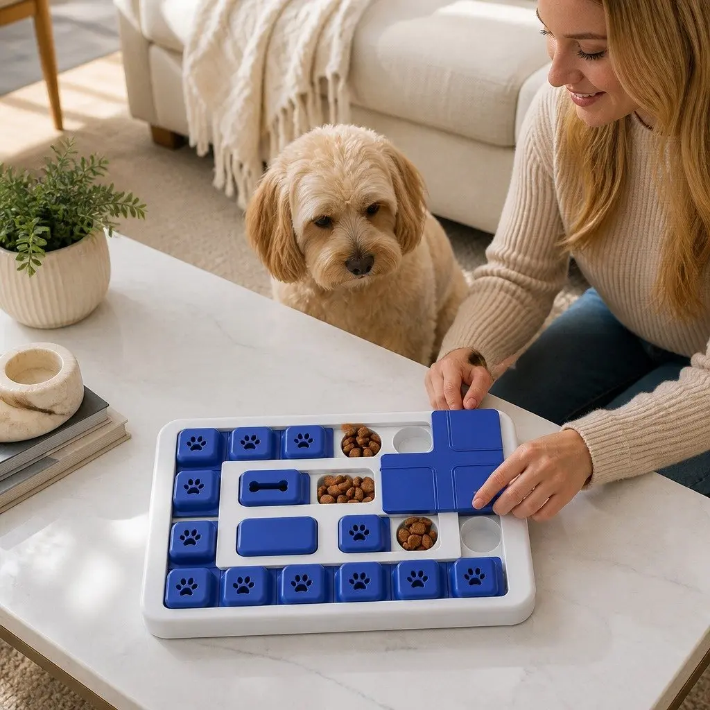 Interactive Dog Puzzle Toy Green 30 x 20 cm Slow Feeder Treat Dispenser