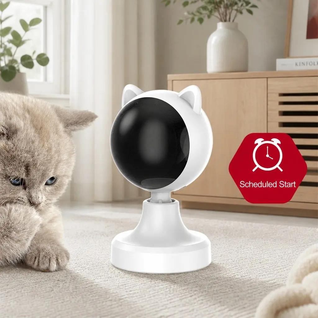 USB Rechargeable Cat Laser Toy Adjustable Angle 2 Speed Settings Interactive Automatic Play