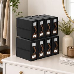 Compact Set of 8 Bed Sheet Organizer Boxes