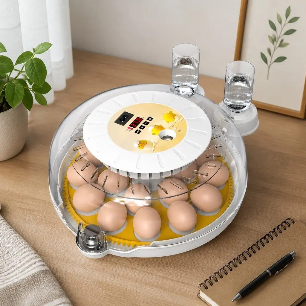 Automatic Egg Incubator 18 Egg Capacity LED Display with Humidity Control for Poultry Hatching