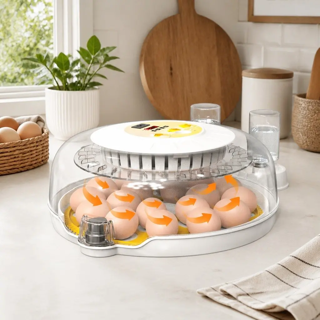 Automatic Egg Incubator 18 Egg Capacity LED Display with Humidity Control for Poultry Hatching