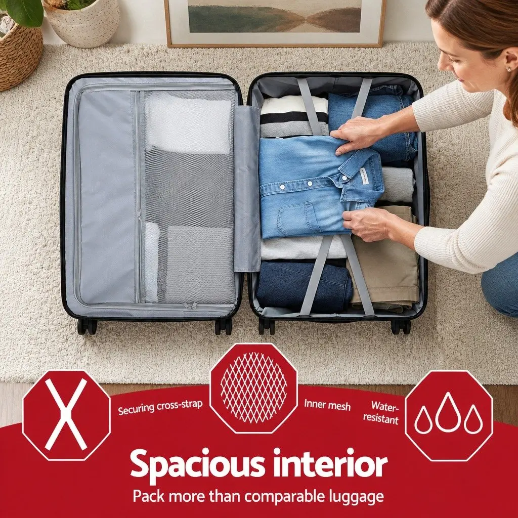 28 Inch Luggage Suitcase Teal Hard Case Lightweight Trolley with TSA Lock