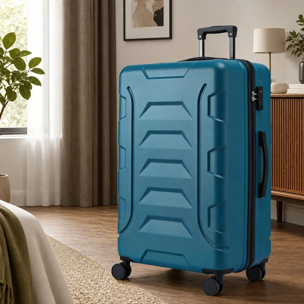 28 Inch Luggage Suitcase Teal Hard Case Lightweight Trolley with TSA Lock