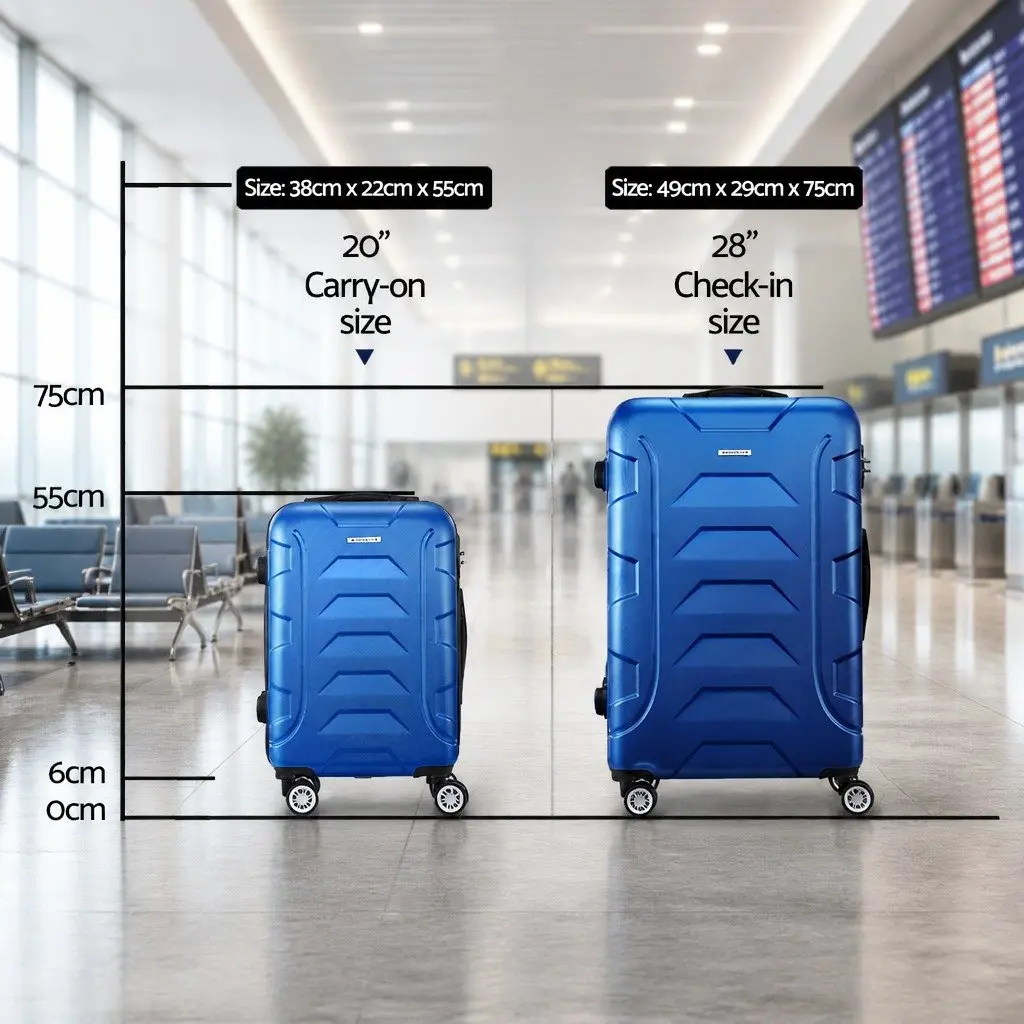 Luggage Set 20" 28" Hard Shell Suitcase TSA Lock Spinner Carry On Travel Case