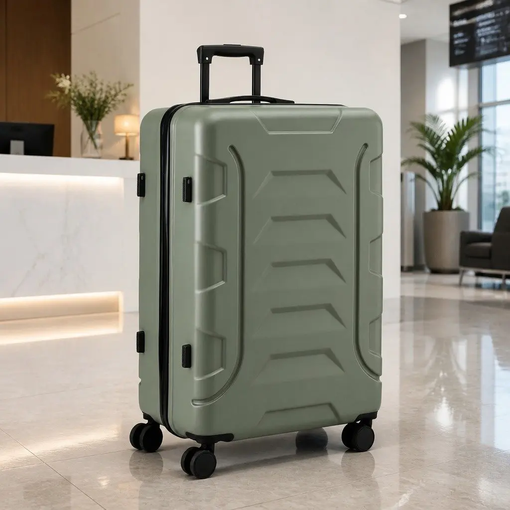 Luggage Suitcase Set Grey Green 3 Piece Hard Shell Trolley Case with TSA Lock