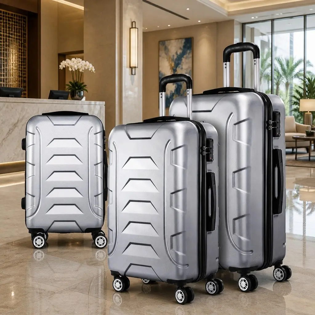 3 Piece Luggage Set 20 24 28 Inch Hard Shell Suitcase TSA Lock Spinner Wheels