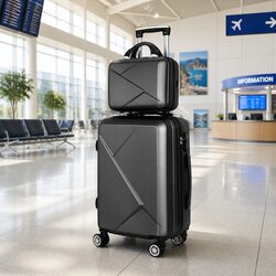 2-Piece Hard Shell Luggage Set 20 Inch Carry On Suitcase 12 Inch Travel Case