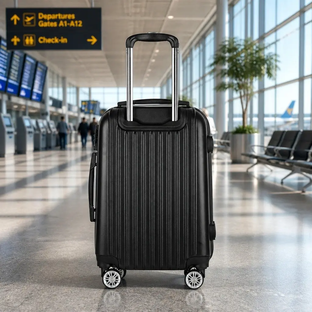 24 Inch Luggage Suitcase Black Hard Shell Spinner with TSA Lock