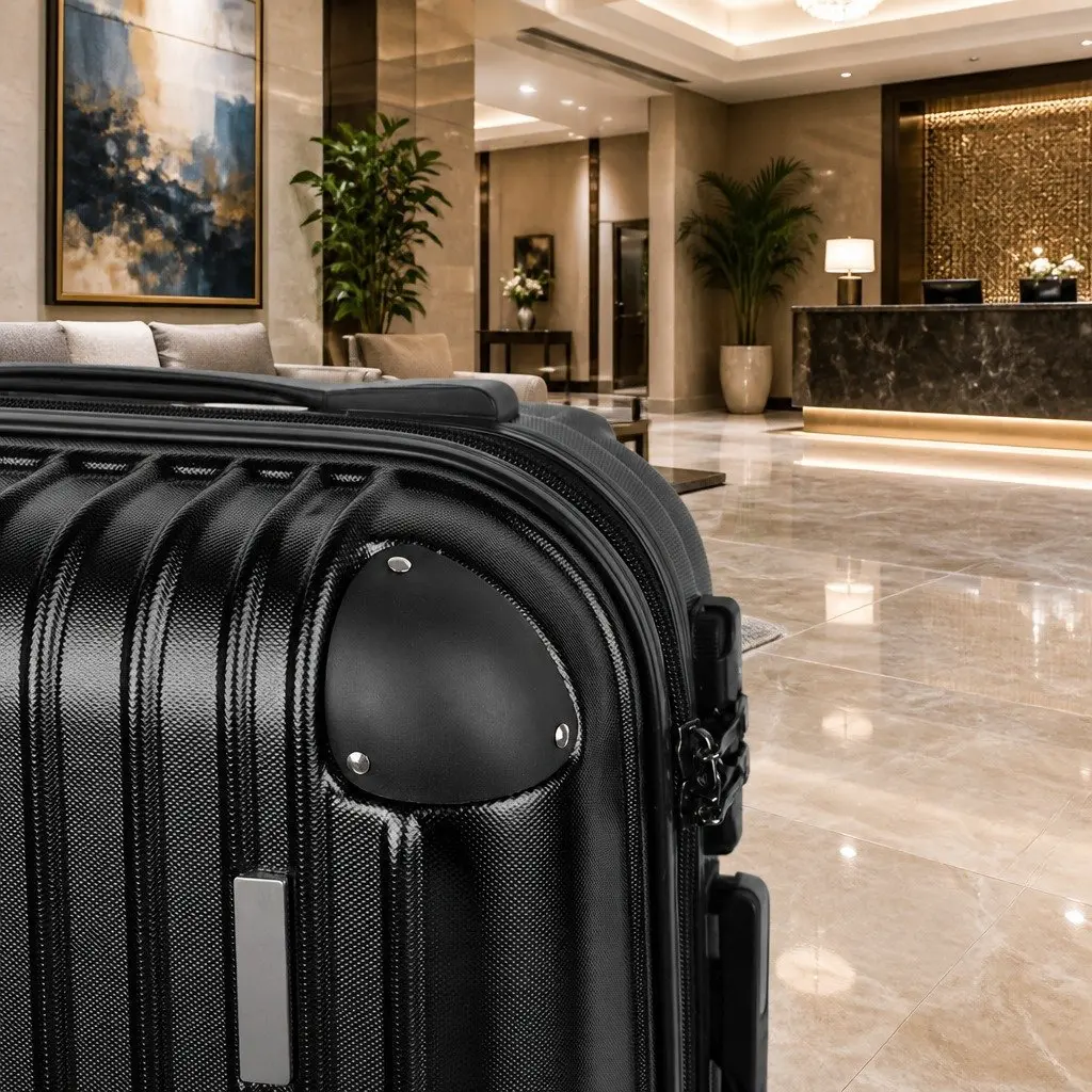 28 Inch Hard Shell Luggage Black Carry On Suitcase Spinner Wheels TSA Lock