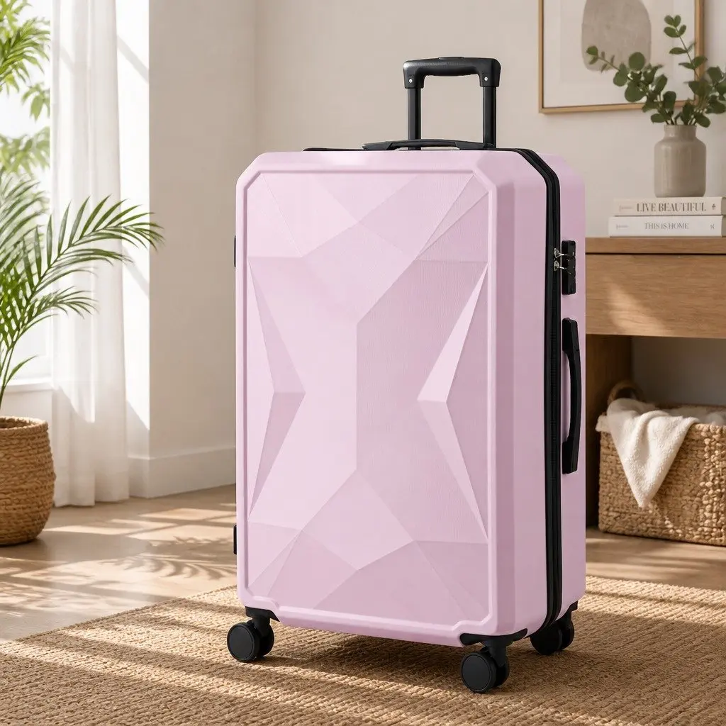 28 Inch Luggage Suitcase Pink Hardshell Lightweight Travel Case with TSA Lock